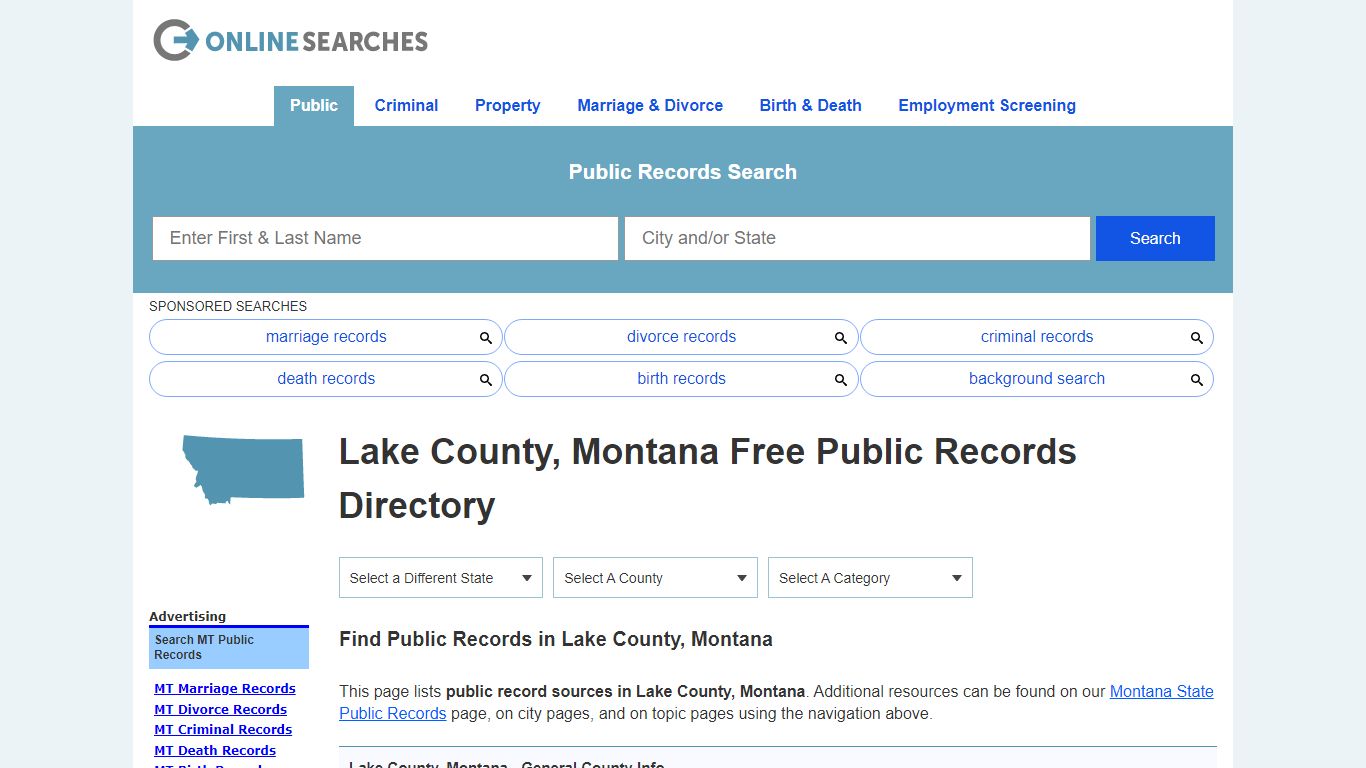 Lake County, Montana Public Records Directory