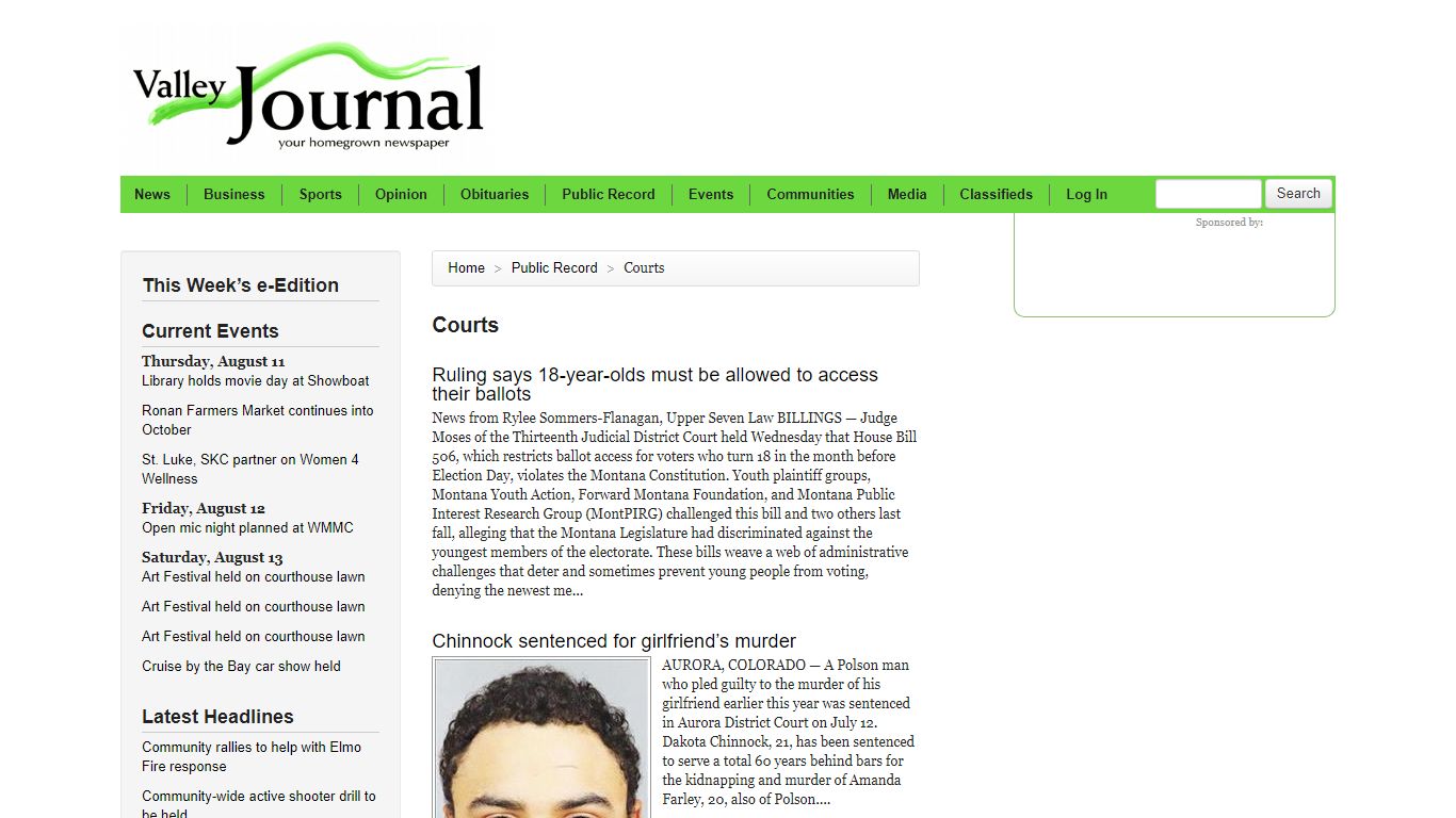 Valley Journal: Public Record > Courts